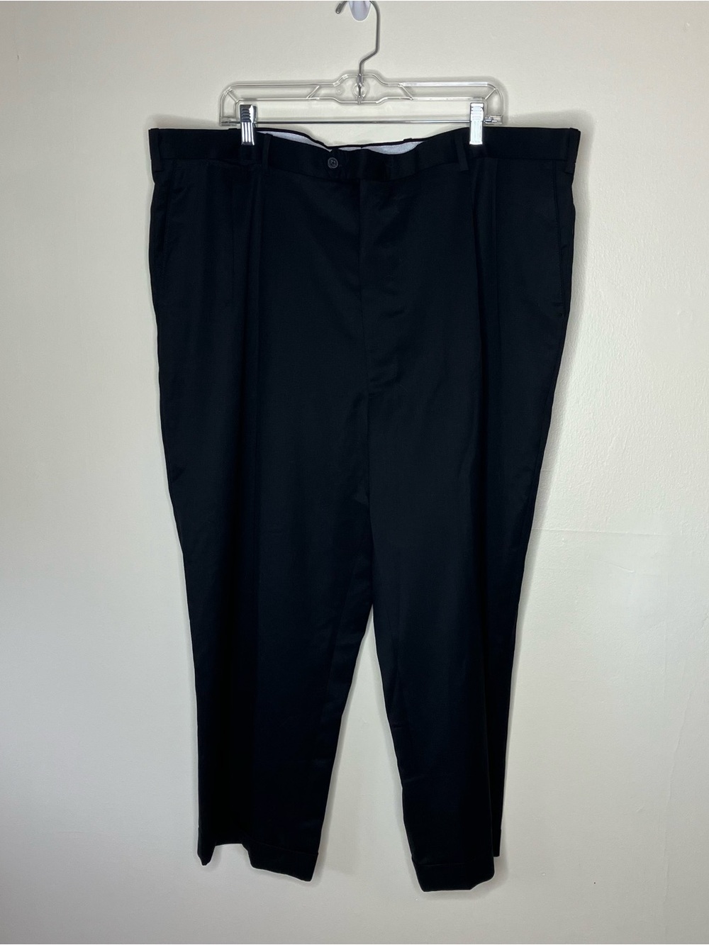 JB Britches black Pleated Worsted Wool Trousers 44 Made in Italy